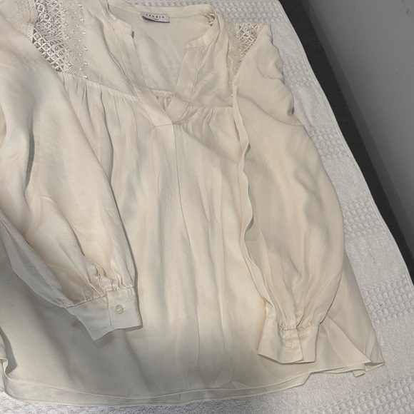 Sandro Ivory Blouse with Crochet Detail - Picture 4 of 10